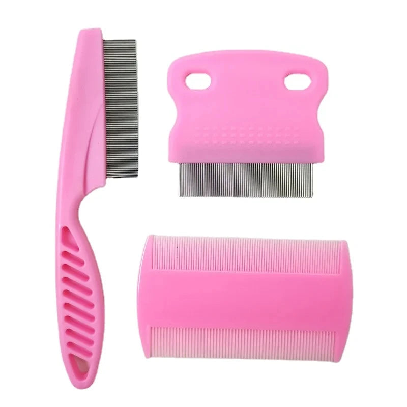 Cat Flea Comb Set 3 Pieces Pet Grooming Tools Essentials