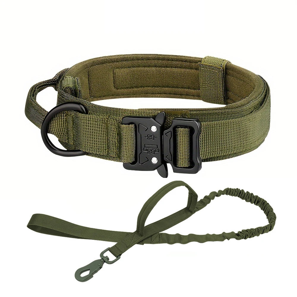 PETRAVELCN Dog Training Collar Adjustable Tactical Leash Set With Handle