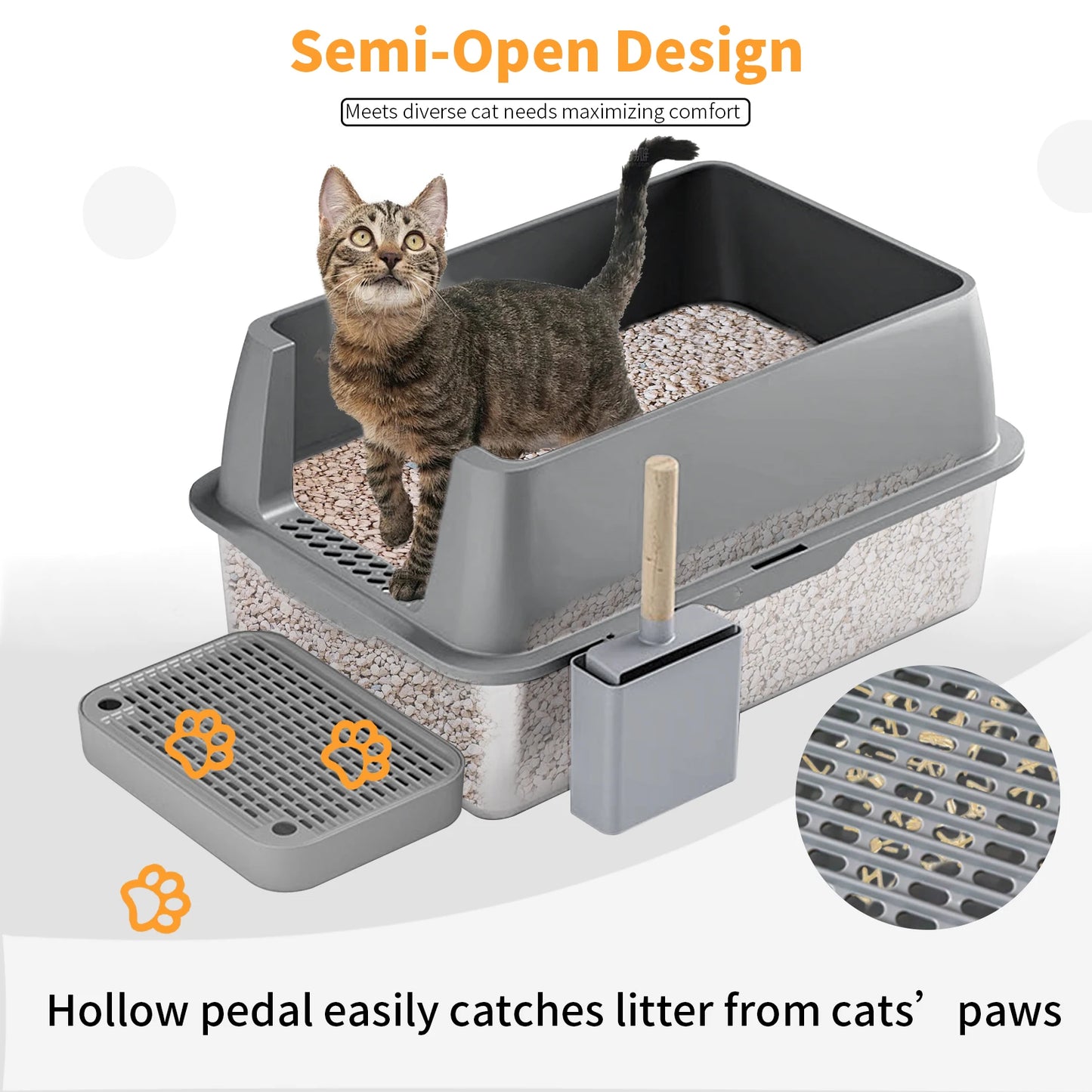 Stainless Steel Cat Litter Tray With Lid For Enclosed Use