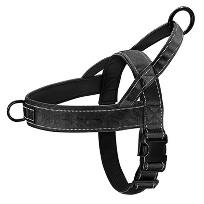 NONECN Tactical Anti-Pull Dog Harness 1000D Nylon Reflective With Handle