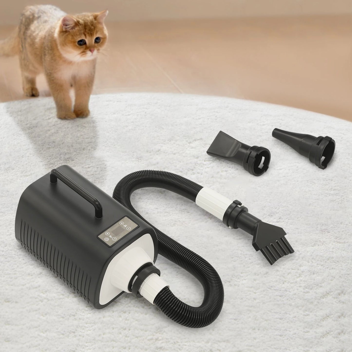 Dog Grooming Blow Dryer With Handles 9 Speed LED Display