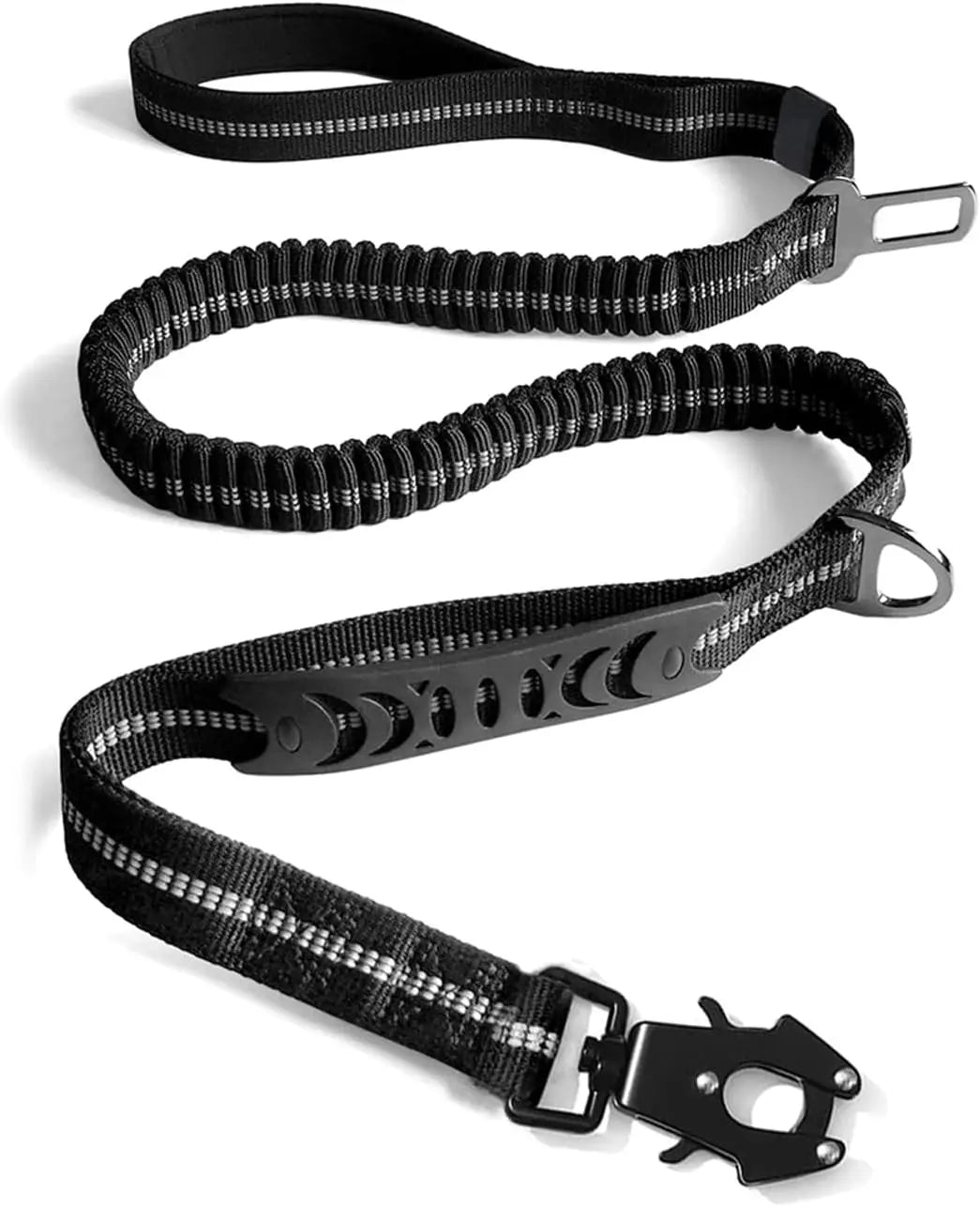 Reflective Shock Absorbing Tactical Dog Leash Car Seatbelt Heavy Duty