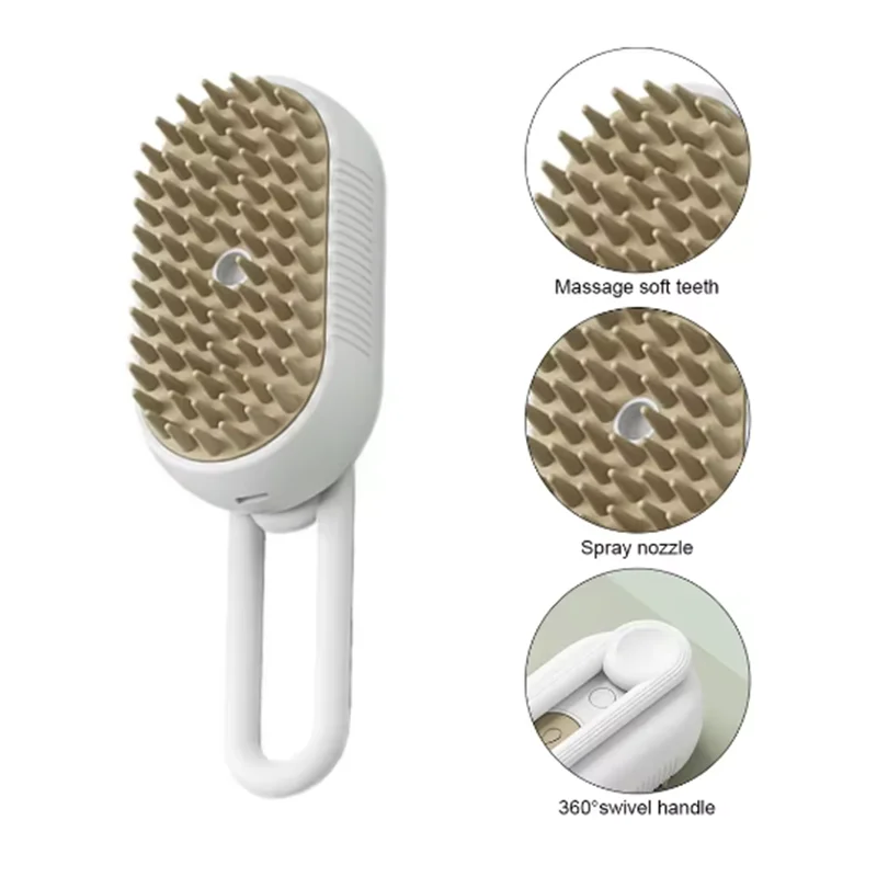 Cat And Dog Pet Massage Brush With Steam Spray Rotatable