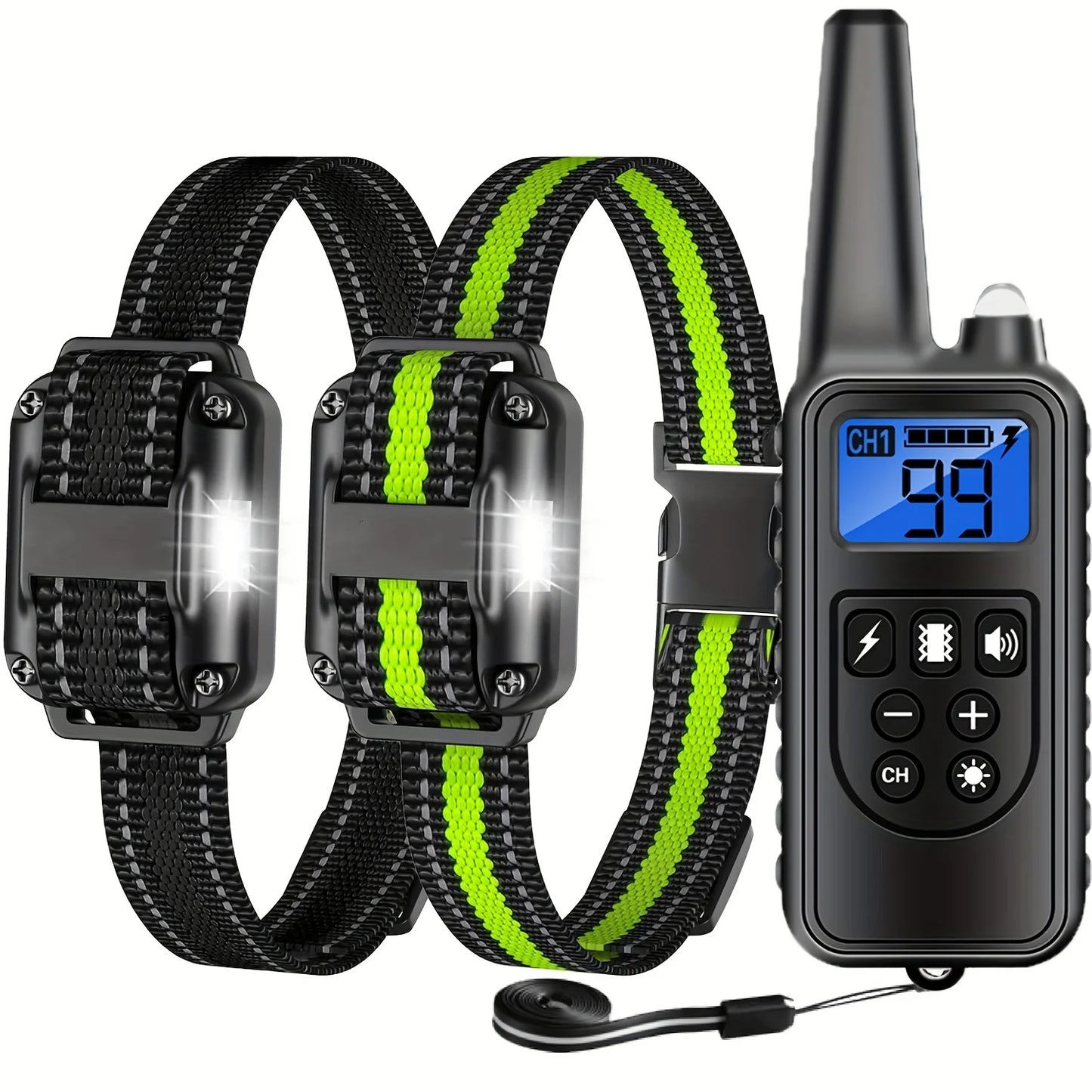 Dog Shock Collar With Remote Beep Vibrate Waterproof Rechargeable