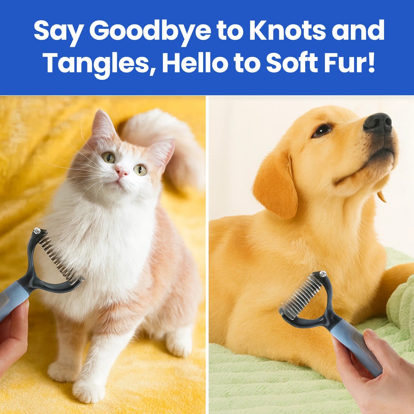 Deshedding Brush for Dogs and Cats Pet Comb Massager