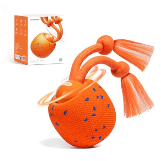 Wicked Ball Rolly Interactive Dog Toy With Rope Bark Sounds