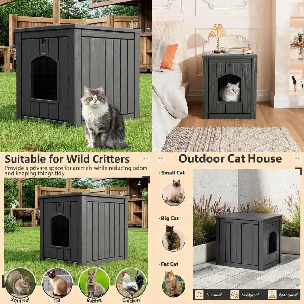 Weatherproof Insulated Outdoor Cat House For Winter Use
