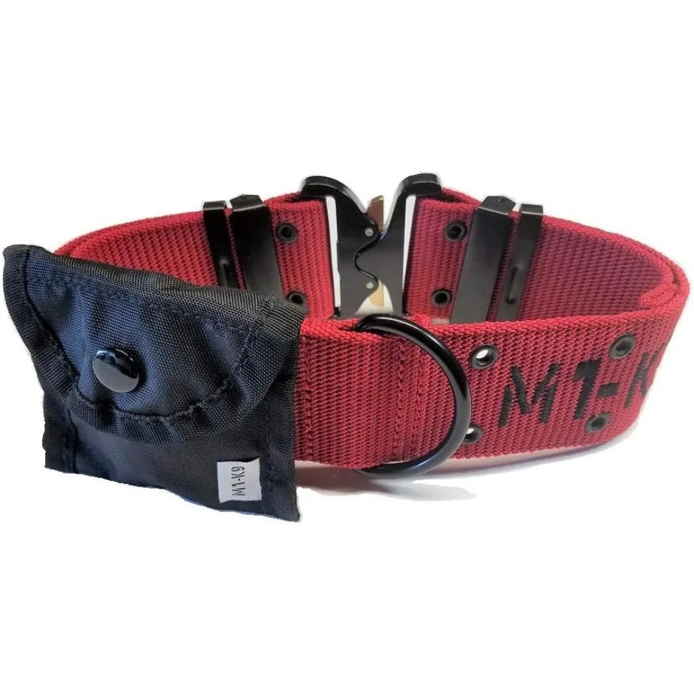Tactical Dog Collar With Cobra Buckle And Heavy Duty Leash