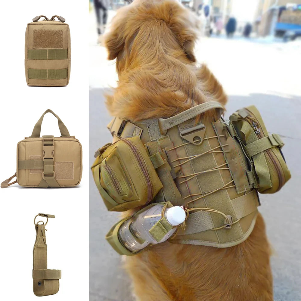 PETRAVELCN Dog Tactical Bags Set Molle Pouches For Harness