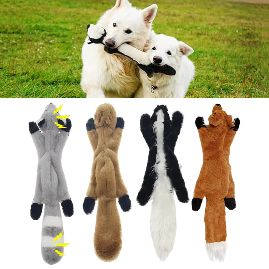 Simulated Animal Dog Plush Squeaky Toy Durable Crinkle Chew