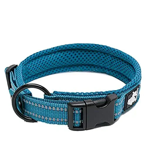 TRUELOVECN Nylon Dog Collar Adjustable Padded Reflective Heavy Duty TLC5011