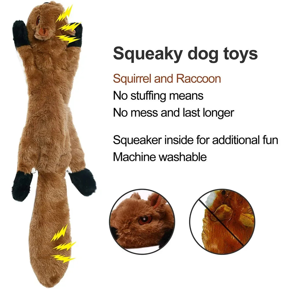 Simulated Animal Dog Plush Squeaky Toy Durable Crinkle Chew