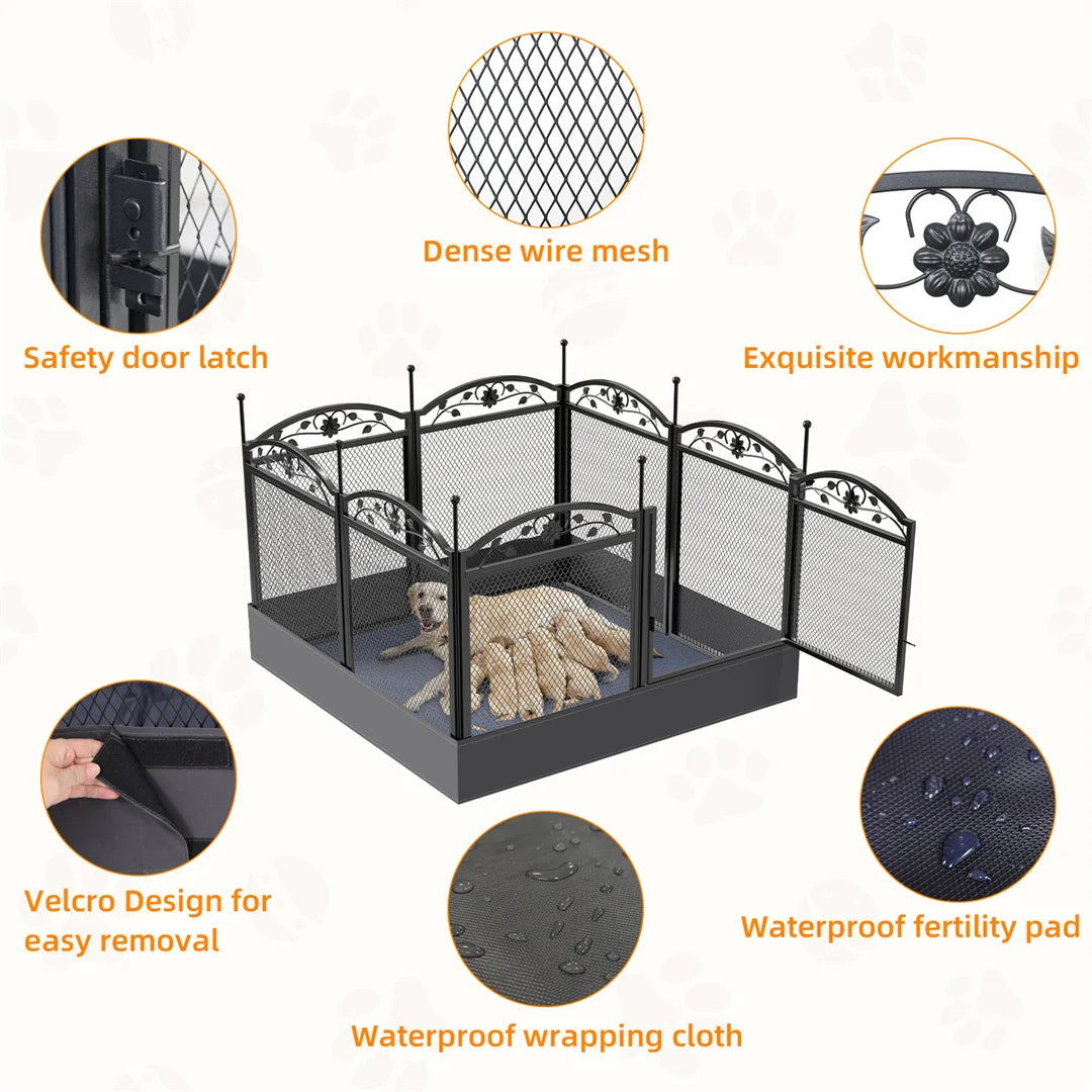BINGOPAW 8 Panels Heavy Duty Dog Playpen Outdoor Indoor Fence