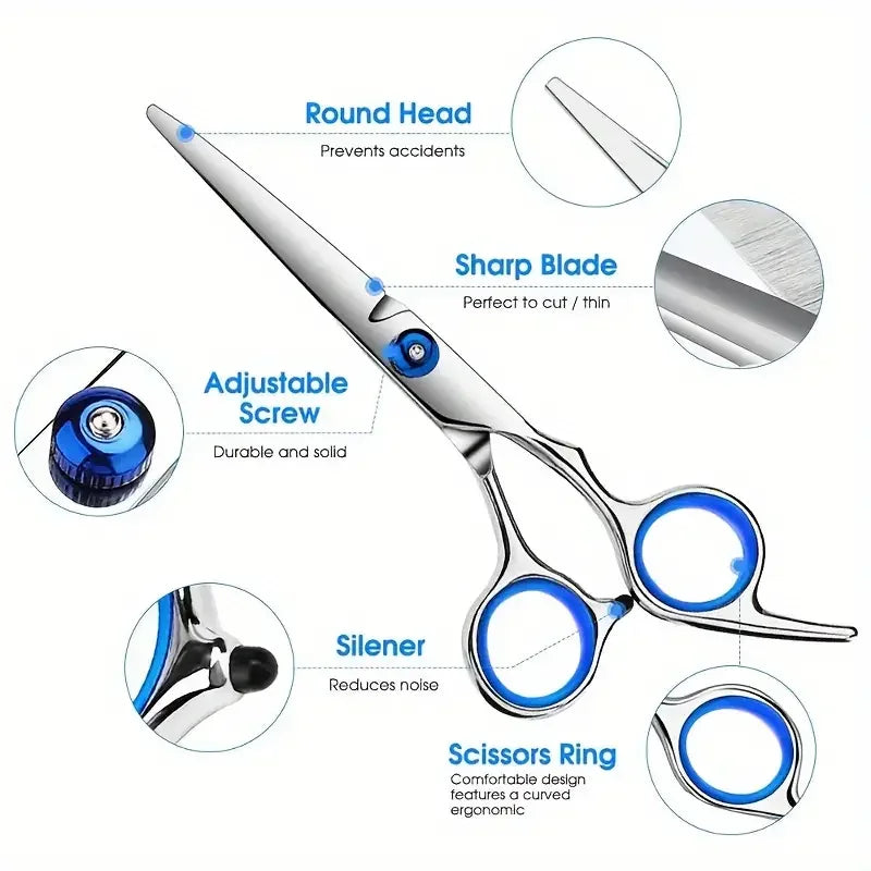 Professional Dog Grooming Scissors With Round Head Stainless Steel