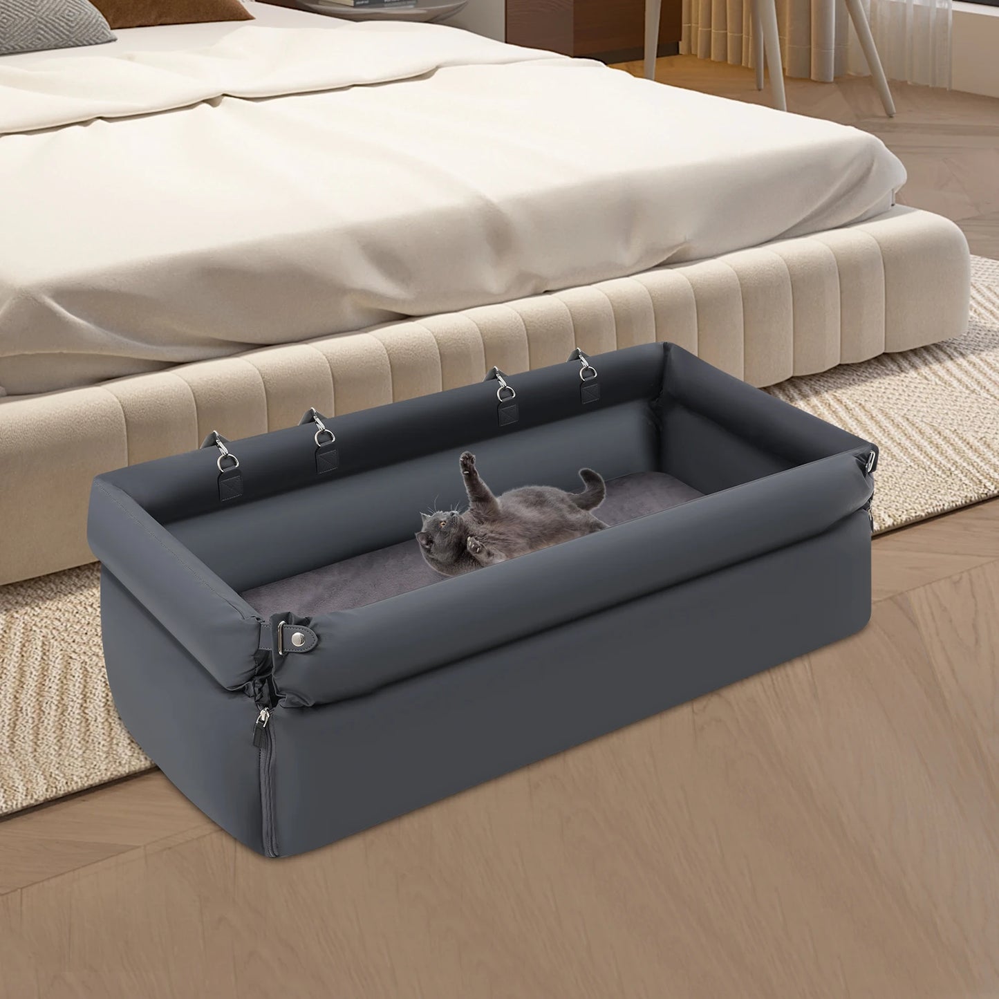 Detachable Washable Dog Car Seat Bed Cat Scratch Fabric