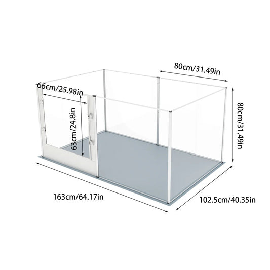 BORWARTH Acrylic Dog Playpen Whelping Pen Indoor Enclosure Waterproof Pad
