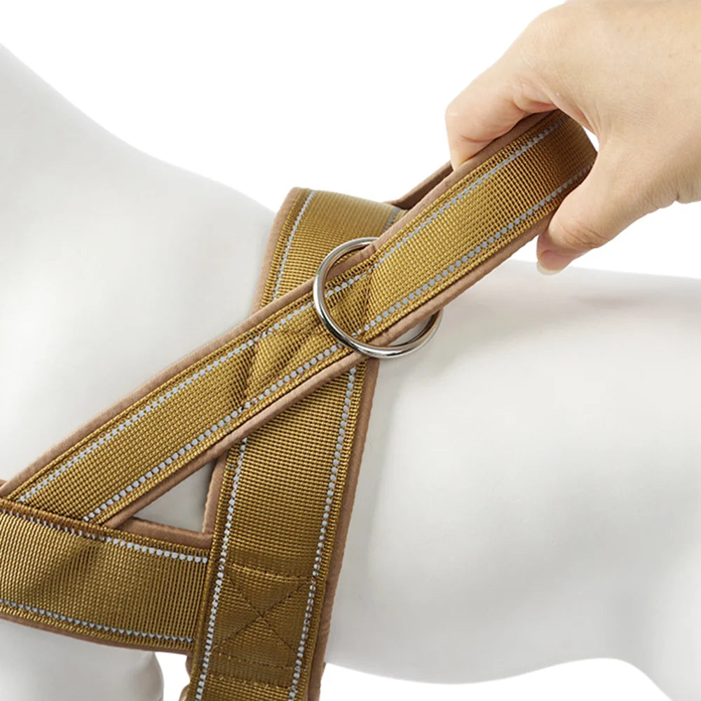 NONECN Tactical Anti-Pull Dog Harness 1000D Nylon Reflective With Handle