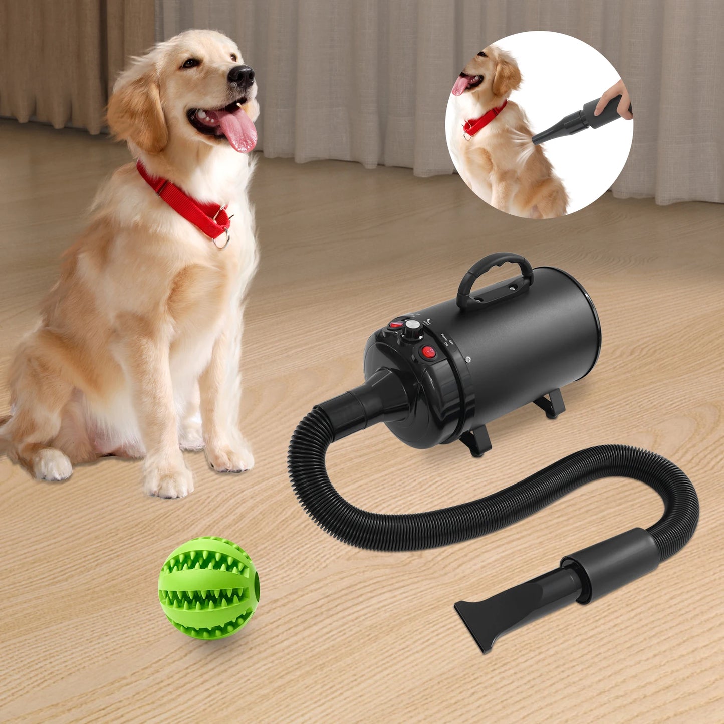 Professional Pet Grooming Dryer With Adjustable Wind Speed And Nozzles