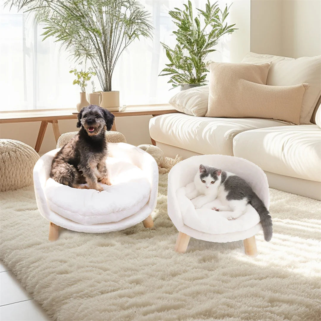 BINGOPAWC Luxury Waterproof Cat Bed Nest With Wood Legs