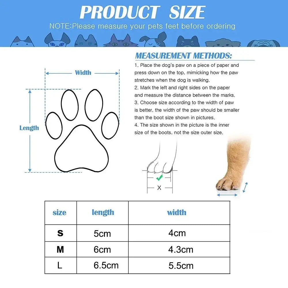 Waterproof Dog Boots Non Slip Pet Shoes For Rain Snow