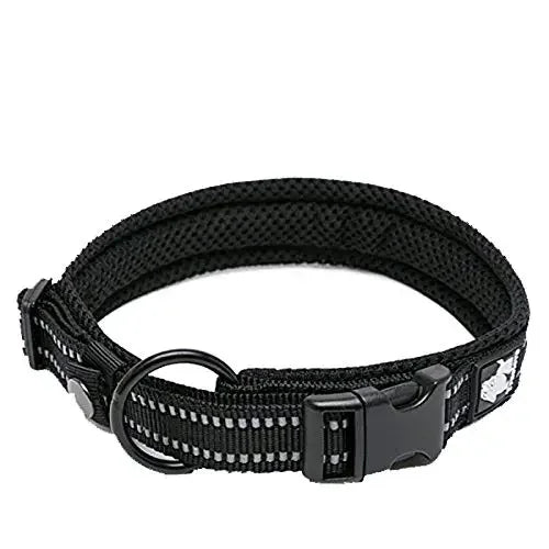 TRUELOVECN Nylon Dog Collar Adjustable Padded Reflective Heavy Duty TLC5011
