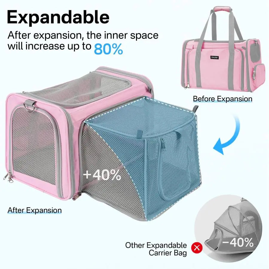 Airline Approved Soft Sided Cat Carrier With Locking Zippers