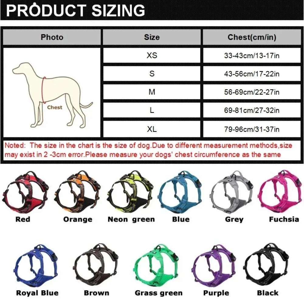 NONECN Reflective Adjustable Dog Harness Chest Strap Breathable Vest