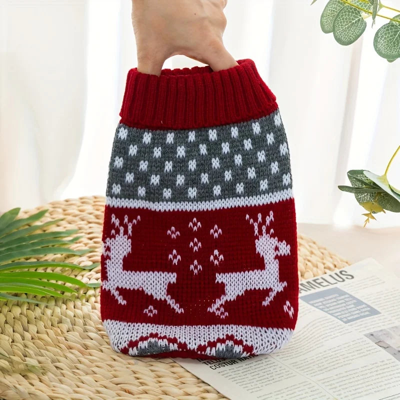 NONECN Christmas Knitted Wool Dog And Cat Sweater For Winter
