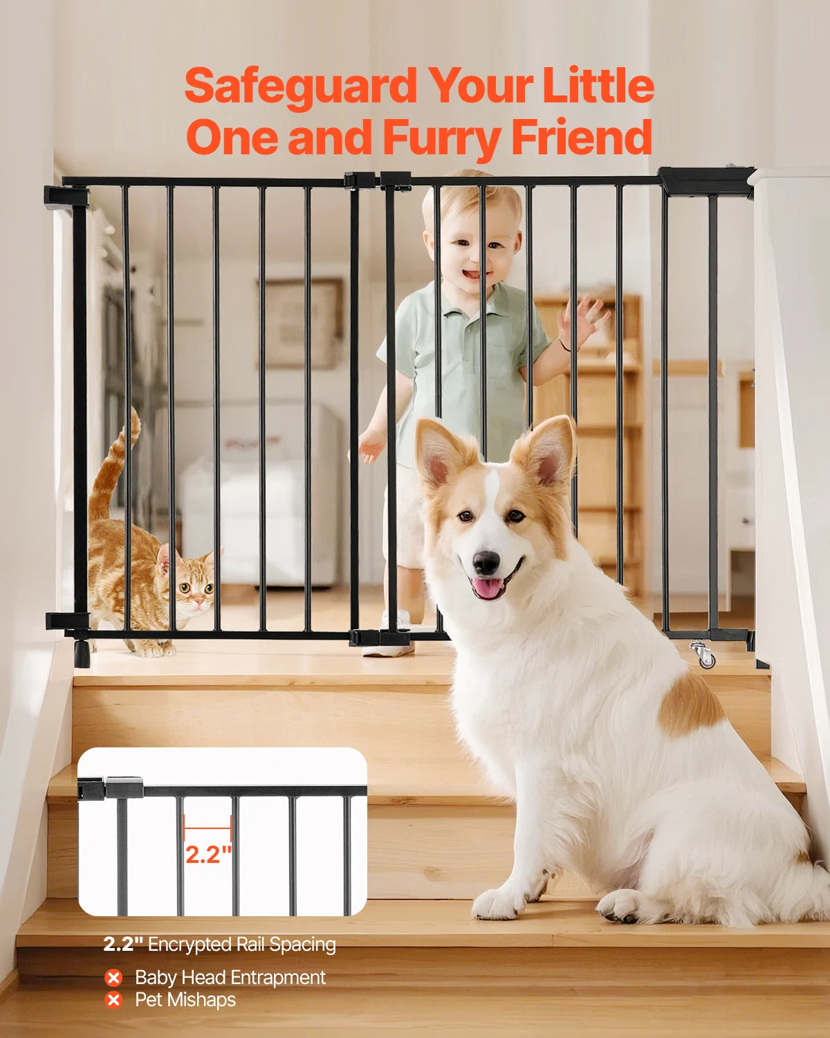 SucceBuy Adjustable Baby Gate For Pets And Children Dual Lock
