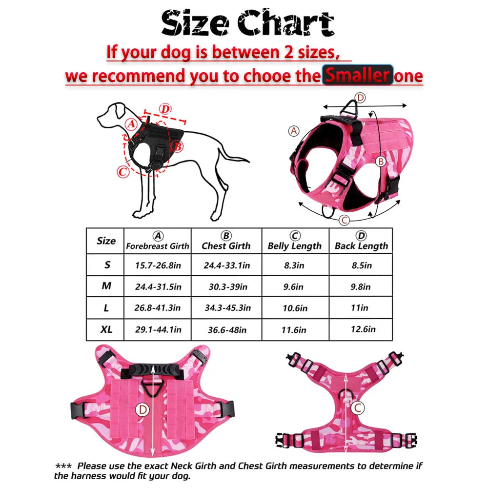 PETRAVELCN Military Camouflage Dog Harness Tactical Training Vest