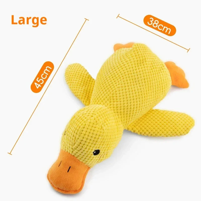 Plush Calming Duck Dog Toy Squeaky Chew For Puppies