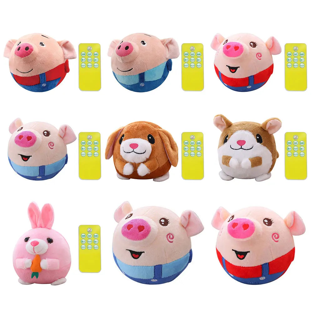 Cartoon Pig Active Moving Plush USB Rechargeable Interactive Dog Toy