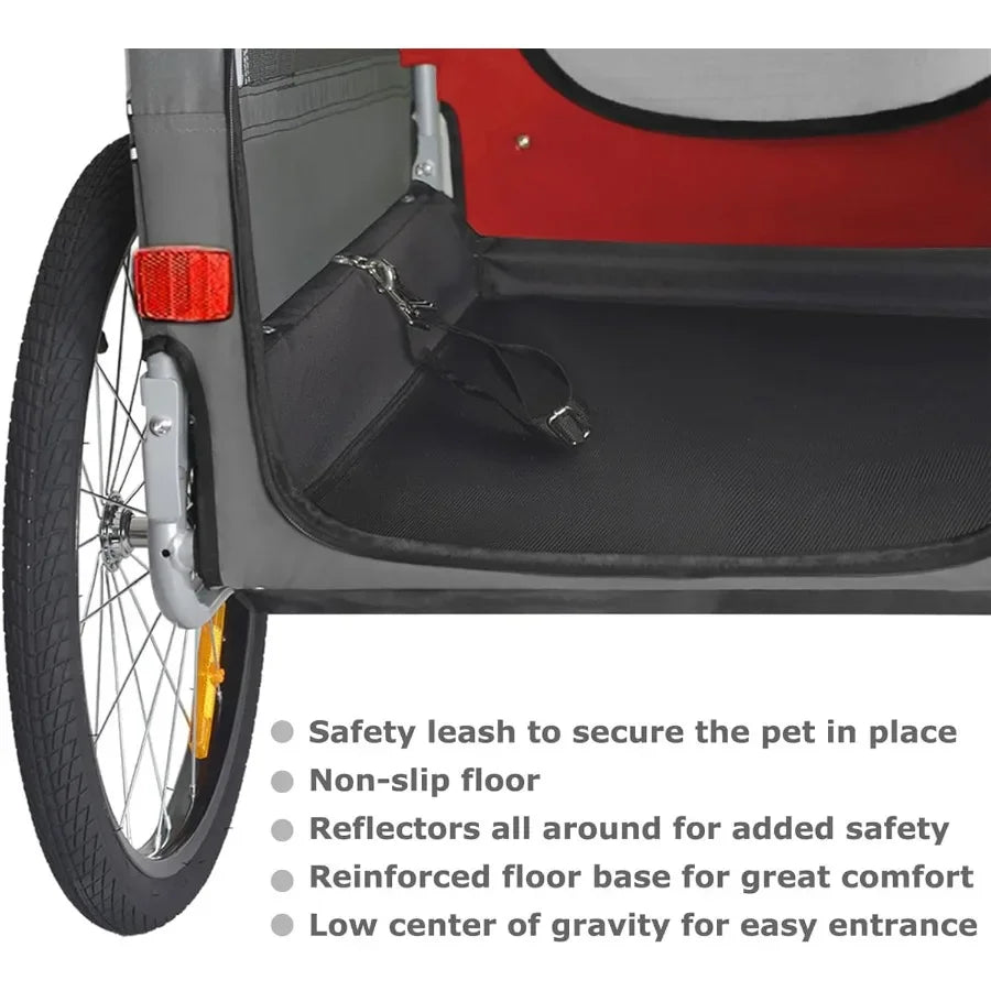 XMSJ Dog Bike Trailer Stroller For Multiple Dogs Travel Companion