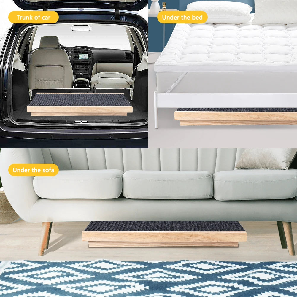 TWISTER.CK Dog Ramp Ladder Pine Wood Lightweight Adjustable