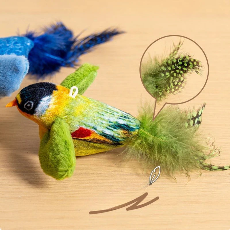 Indoor Interactive Birds Cat Toy With Realistic Sounds