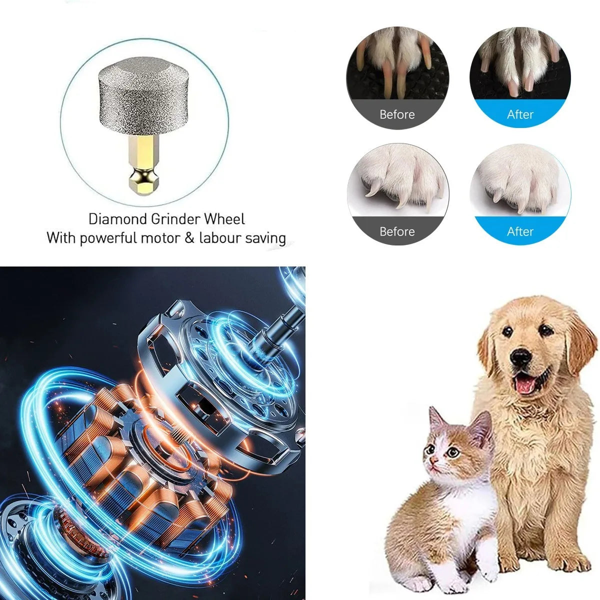 Silent Groom Pro Nail Grinder For Dogs Rechargeable Electric File