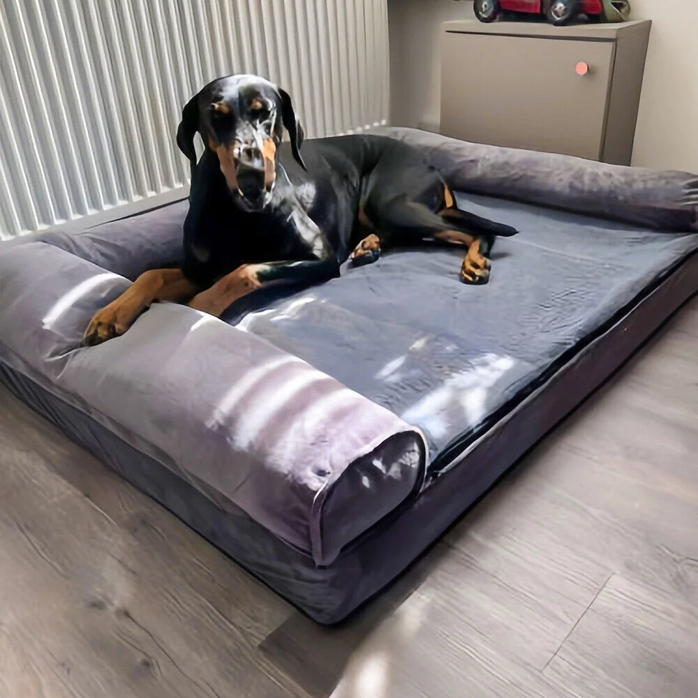 BORWARTCN Calming Dog Bed With Orthopedic Memory Foam Removable Cover
