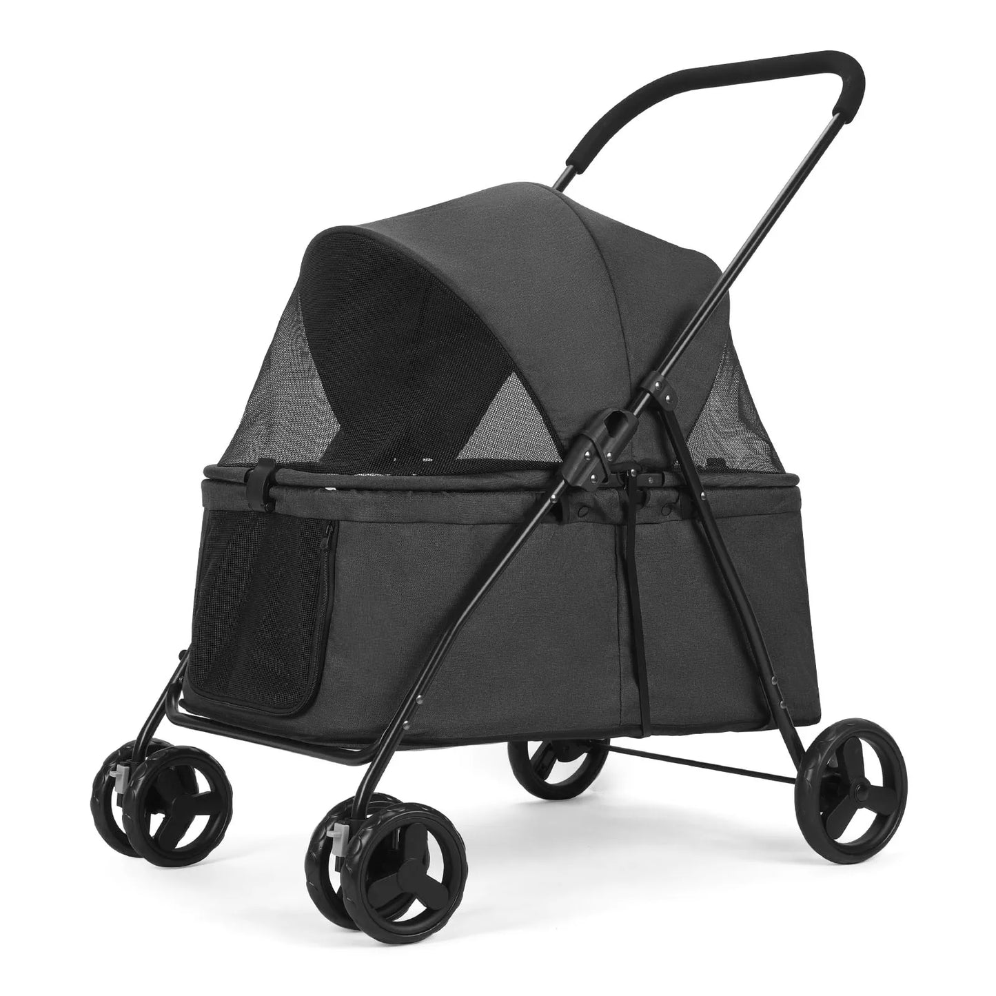 Wedyvko Pet Stroller Four Wheels With Brakes For Dogs