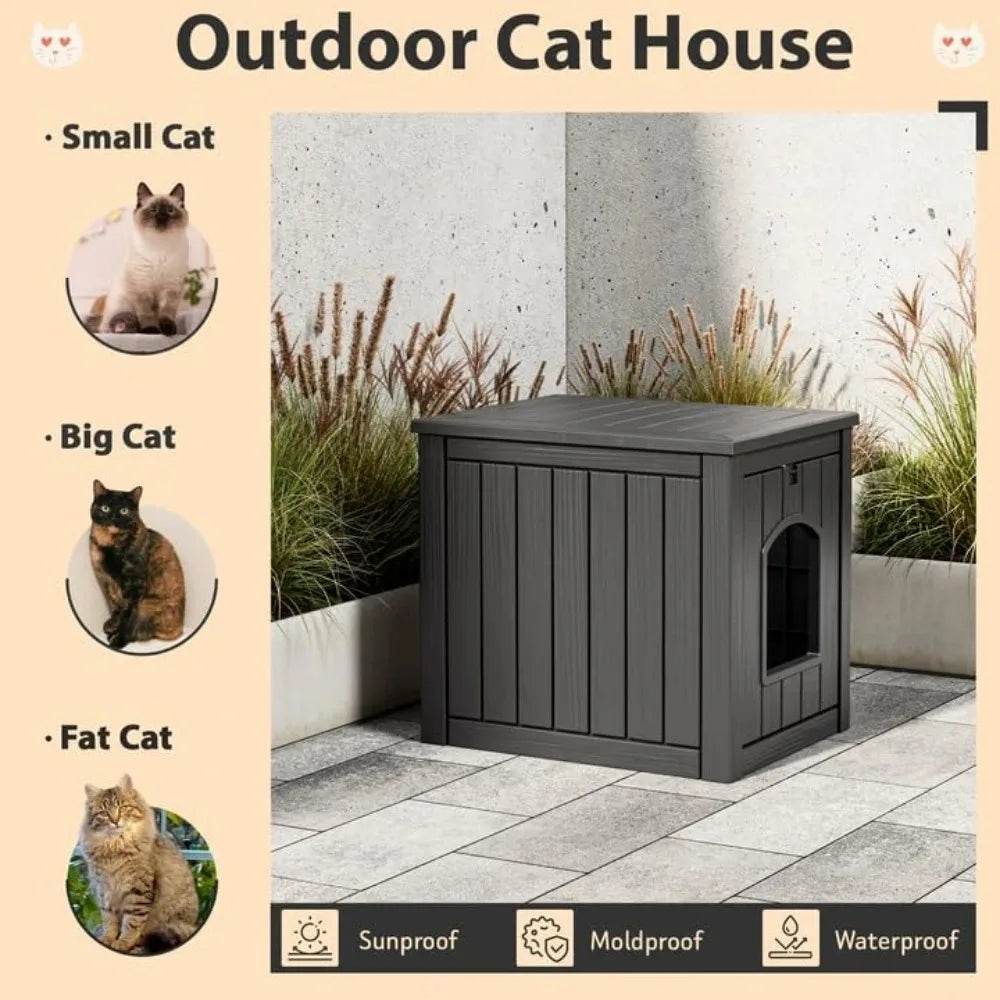 Weatherproof Insulated Outdoor Cat House For Winter Use