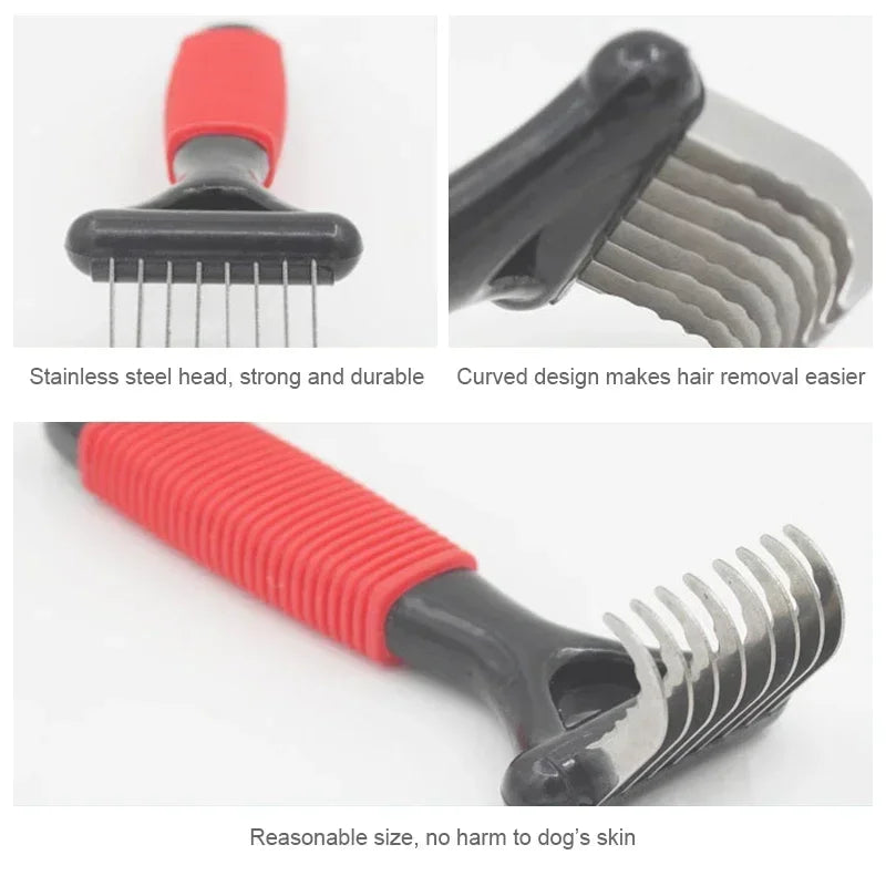 Dog Undercoat Rake Dematting Brush For Long Haired Dogs