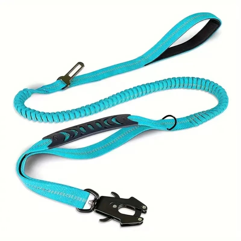 Reflective Shock Absorbing Tactical Dog Leash Car Seatbelt Heavy Duty