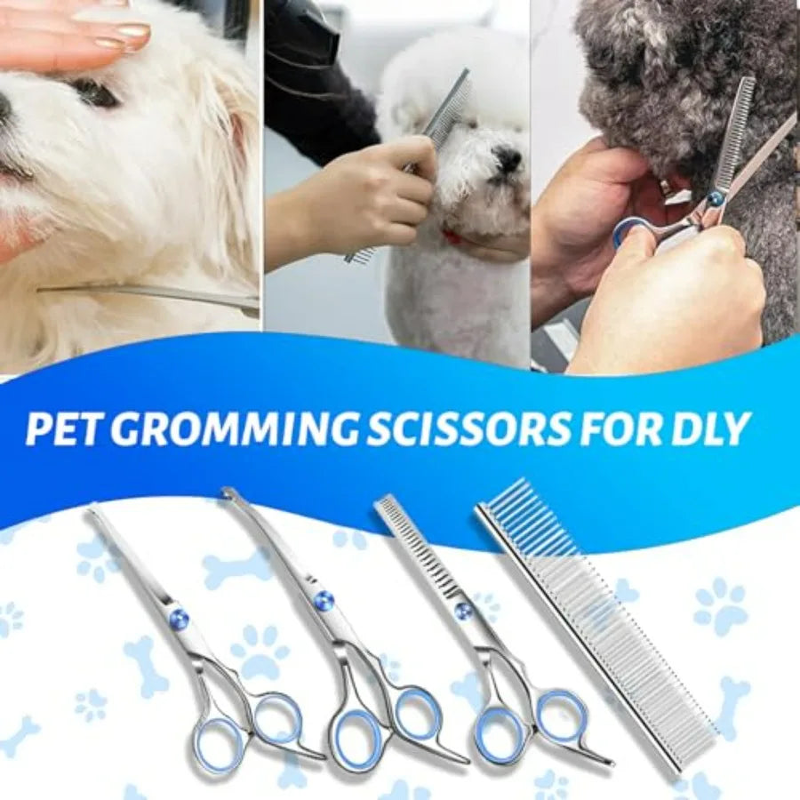 Professional Dog Grooming Kit Ten Piece Scissors Set With Brush