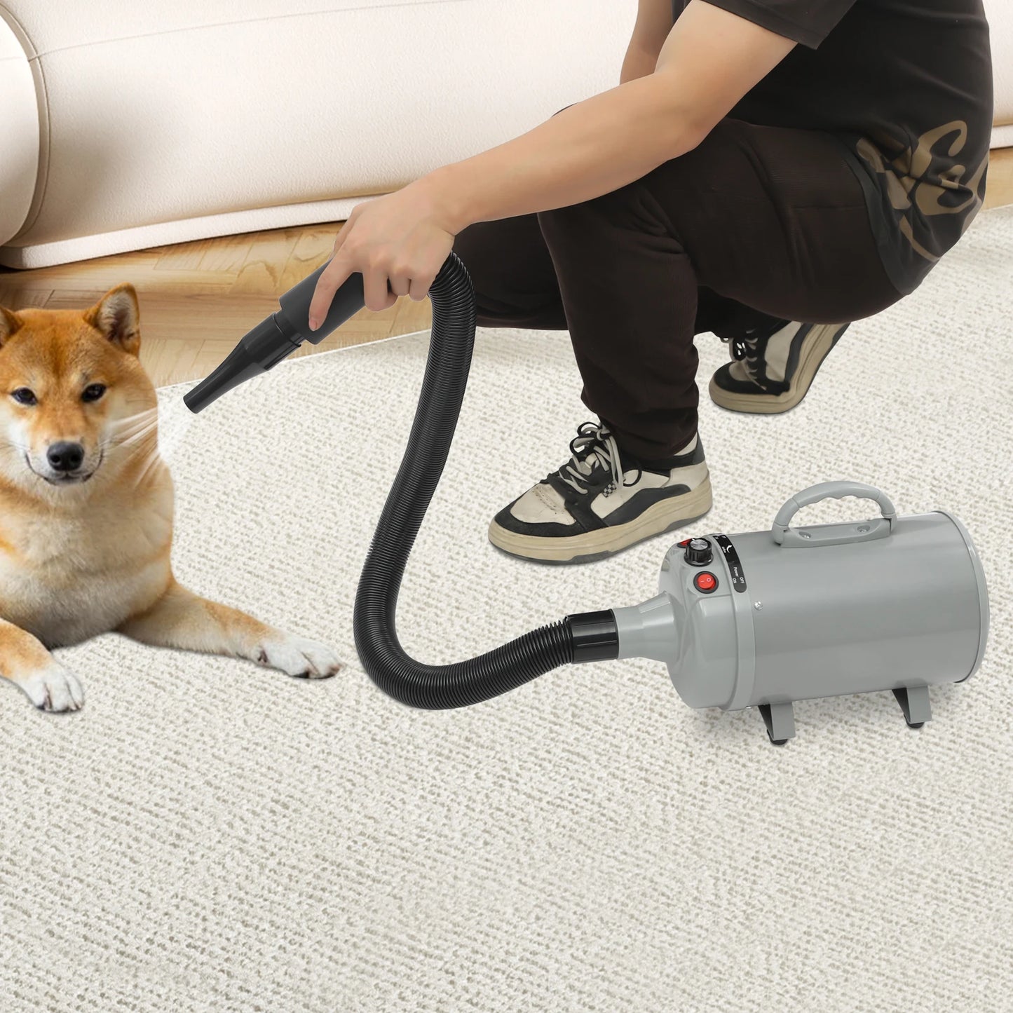 Professional Pet Grooming Dryer With Adjustable Wind Speed And Nozzles