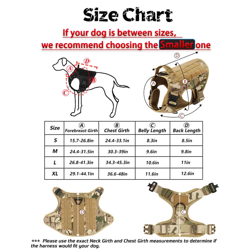 PETRAVELCN Tactical Dog Harness Vest Set For Training