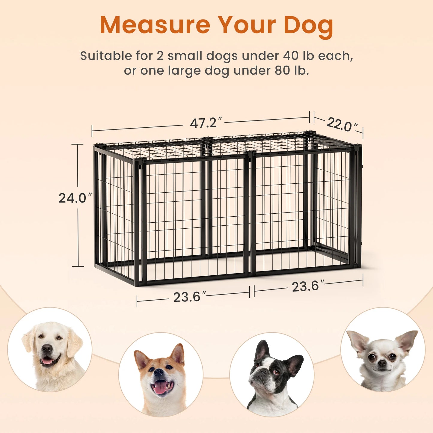 Sturdy Iron Dog Crate Kennel With Top For Indoor Use