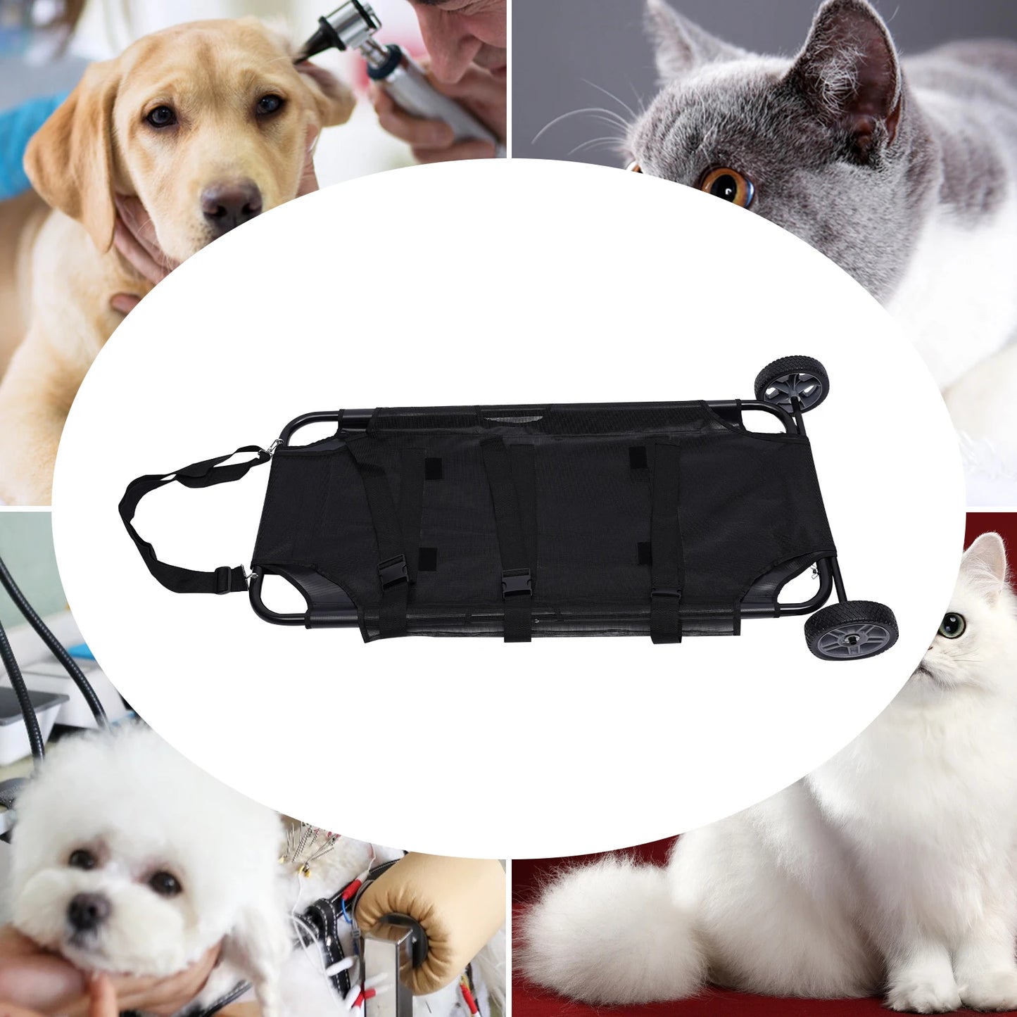 Foldable Pet Stretcher 110LBS Capacity Stainless Steel Oxford Cloth