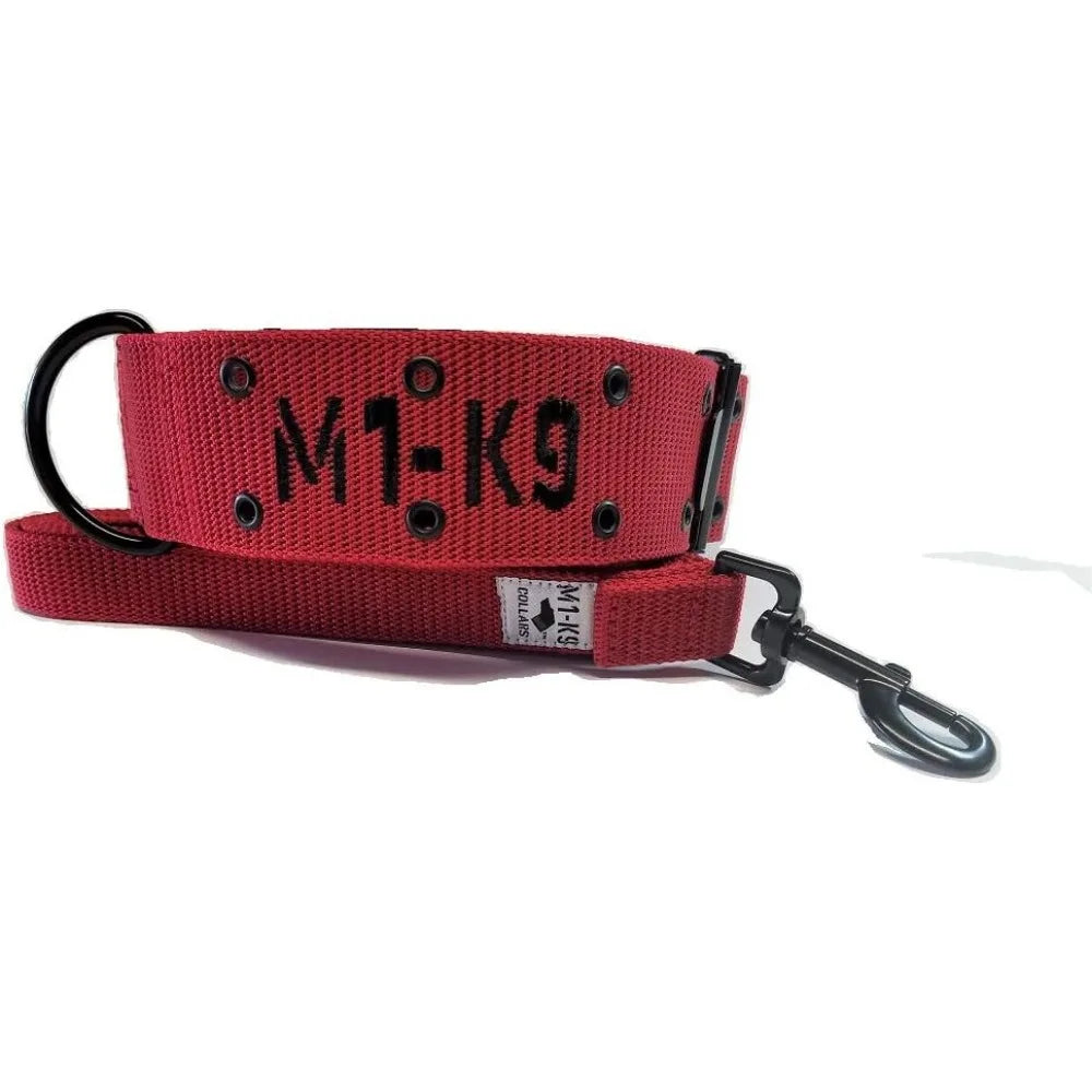 Tactical Dog Collar With Cobra Buckle And Heavy Duty Leash