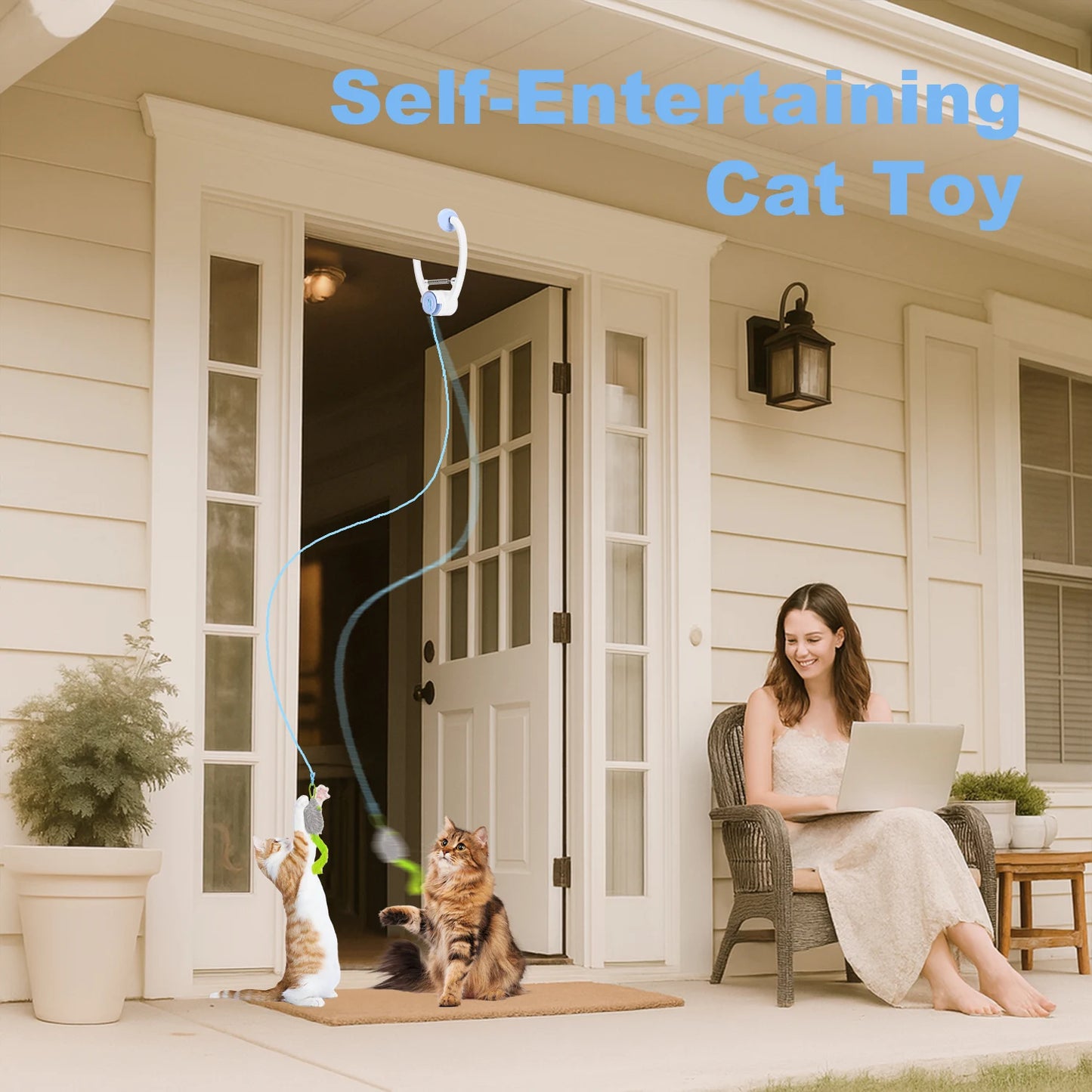 Cityflee Electric Door Hanging Cat Toy USB Rechargeable Self Play