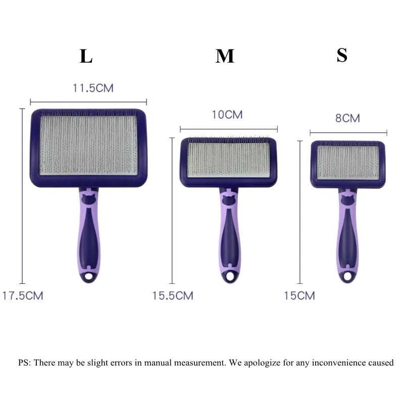 Dog Brush Stainless Steel Massage Grooming Comb Pet Hair Remover