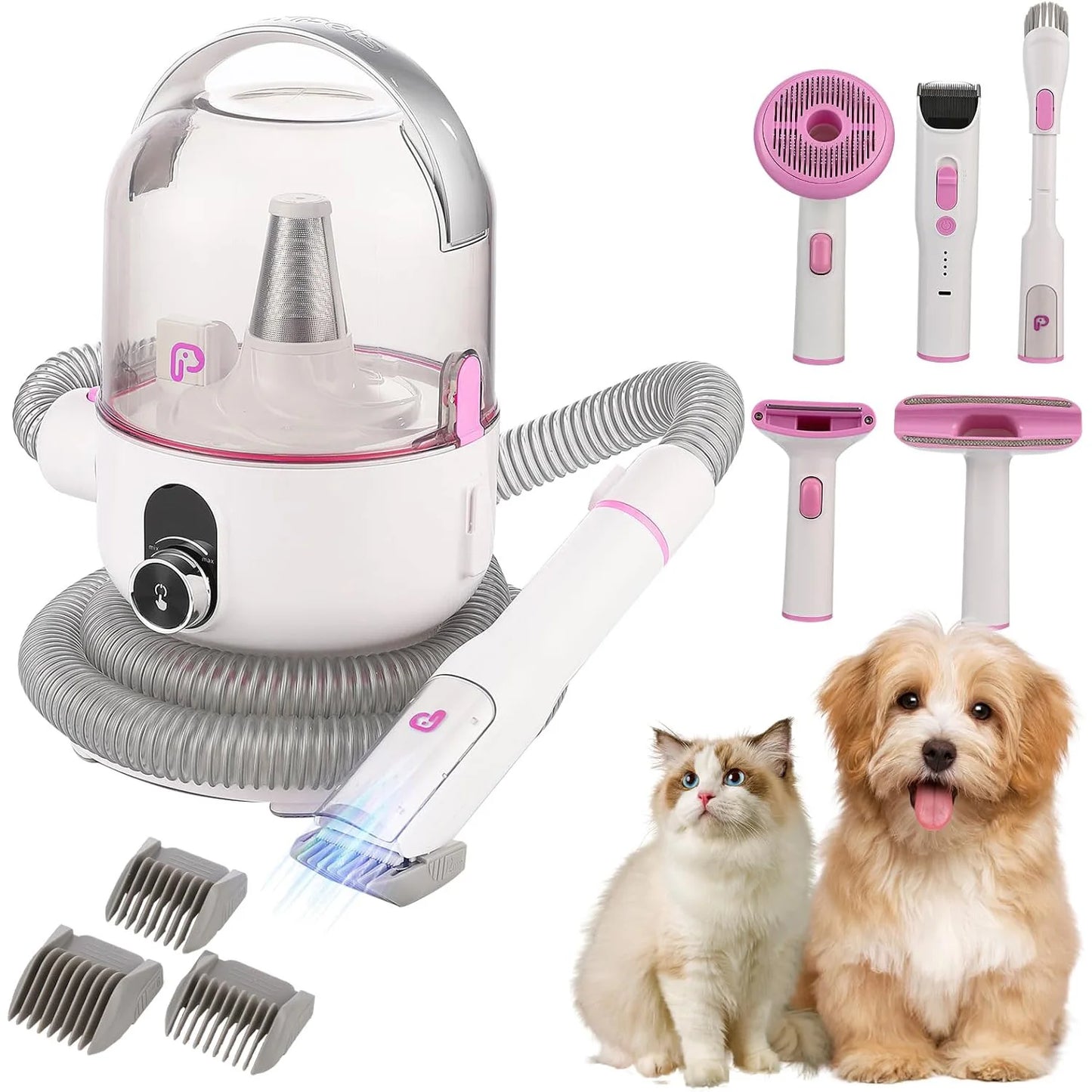 HiMISS Pet Grooming Vacuum Kit Professional Quiet With 5 Tools